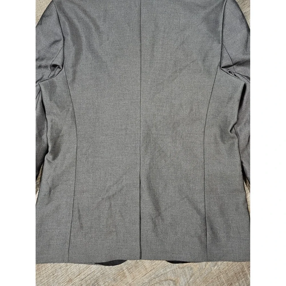 Guess‎ Mens Gray Two-Tone Single Button Slim Fit Blazer Jacket Metallic Sheen